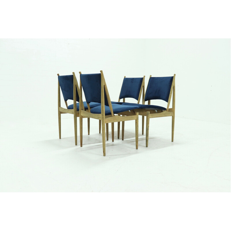 Set of 4 vintage Egyptian dining chairs by Finn Juhl for Niels Vodder, Denmark 1950s