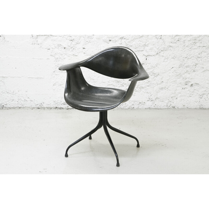 Herman Miller "DAF" black chair, George NELSON - 1950s