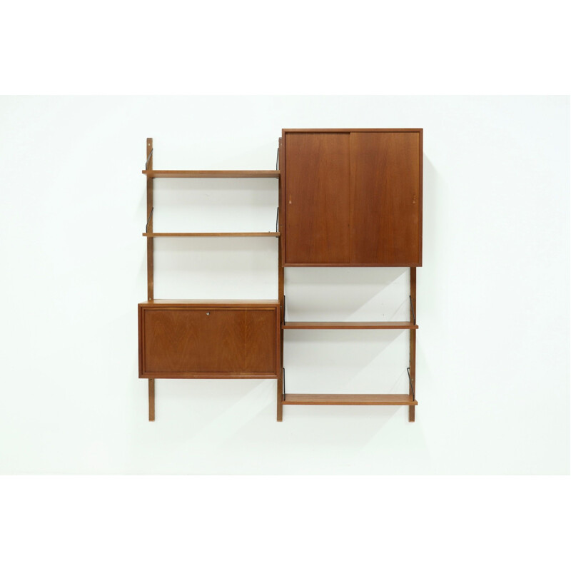 Mid century teak wall unit by Poul Cadovius for Cado, Denmark 1960s