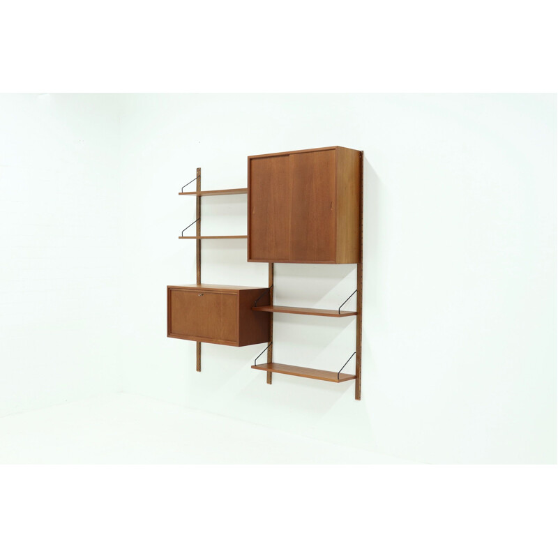 Mid century teak wall unit by Poul Cadovius for Cado, Denmark 1960s