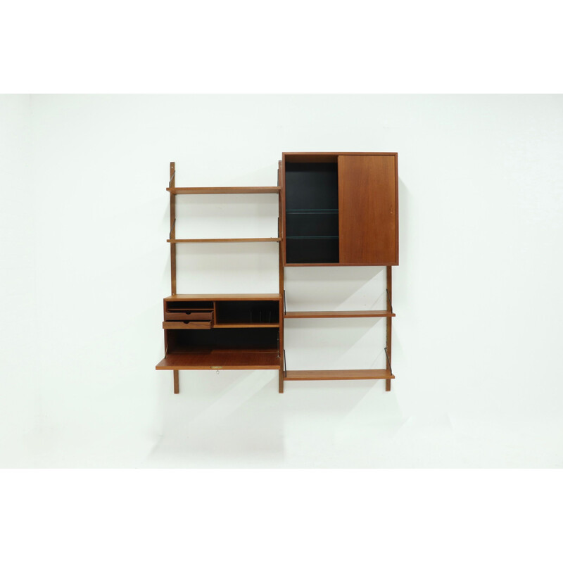 Mid century teak wall unit by Poul Cadovius for Cado, Denmark 1960s