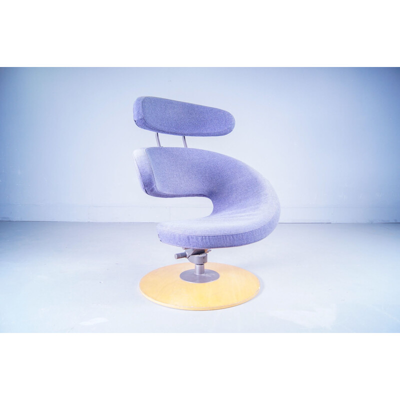 Vintage Varier Ekstrem lounge chair with ottoman blue