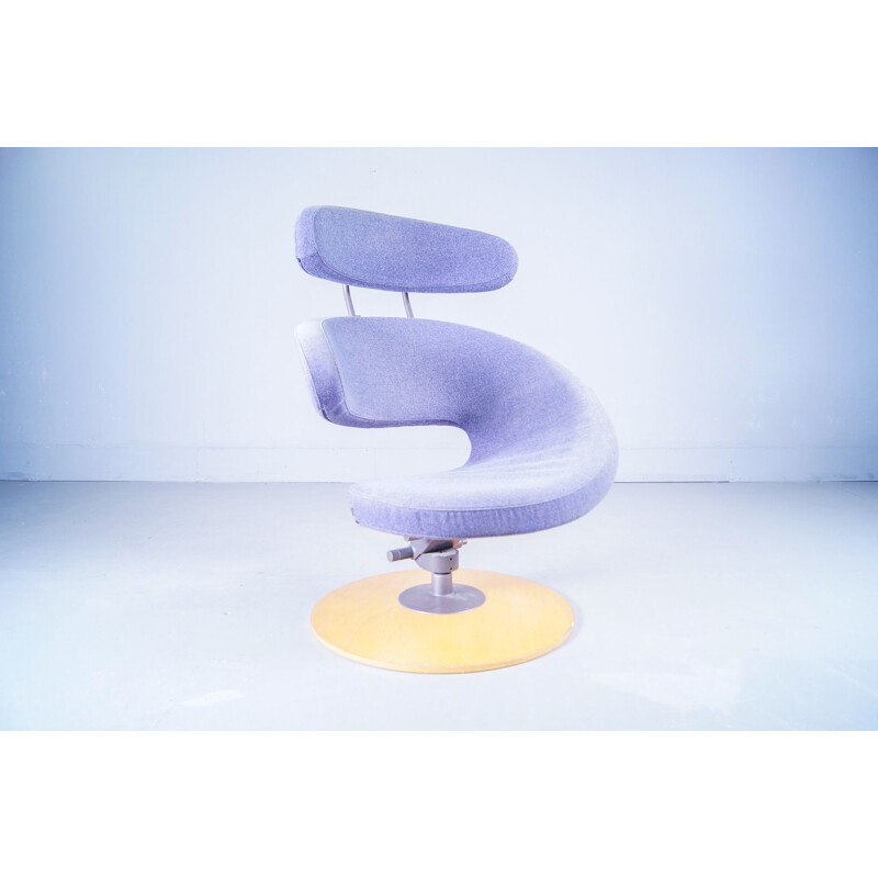 Vintage Varier Ekstrem lounge chair with ottoman blue