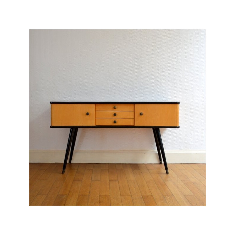 Mid-century console with compass feet - 1950s