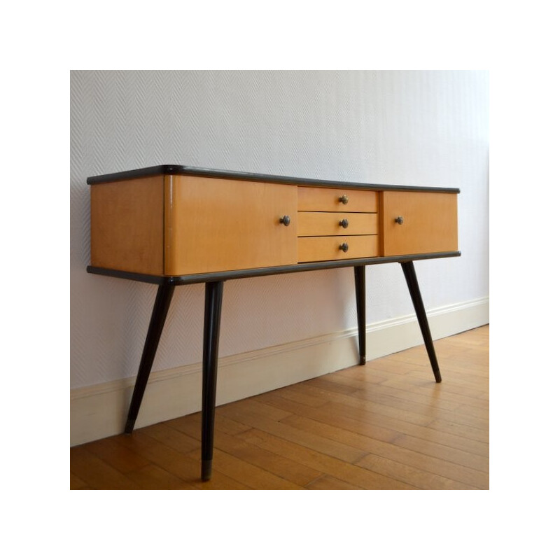Mid-century console with compass feet - 1950s