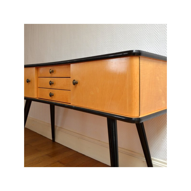 Mid-century console with compass feet - 1950s