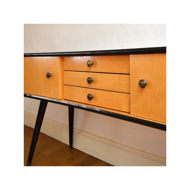 Mid-century console with compass feet - 1950s