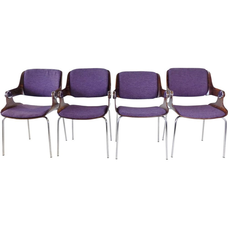 Set of 4 vintage dining chairs by Eugen Schmidt for Soloform, 1960s