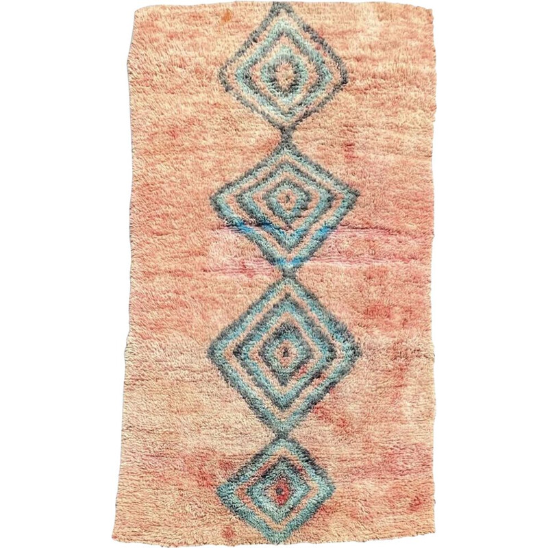 Vintage Berber boujaad rug, Morocco 1990