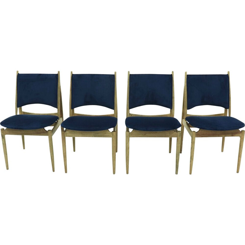 Set of 4 vintage Egyptian dining chairs by Finn Juhl for Niels Vodder, Denmark 1950s