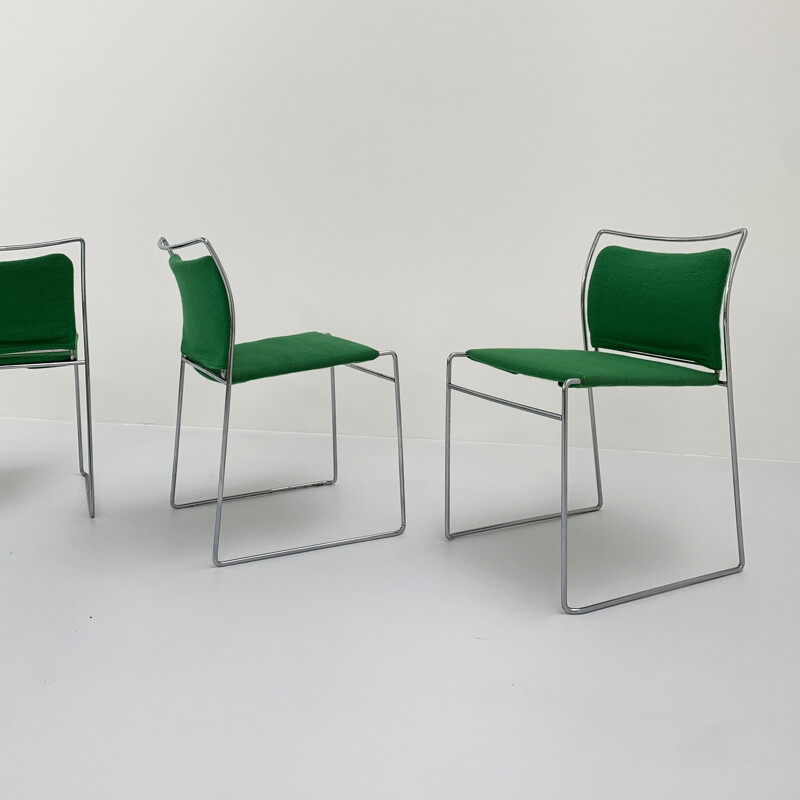 Set of 4 vintage Tulu green dining chairs by Kazuhide Takahama for Gavina, 1960s