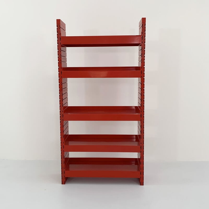 Mid century red "Sergesto" bookcase by Sergio Mazza for Artemide, 1970s