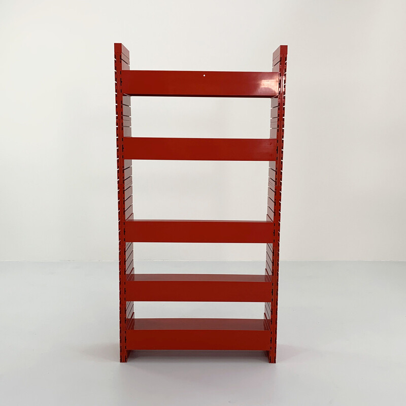 Mid century red "Sergesto" bookcase by Sergio Mazza for Artemide, 1970s