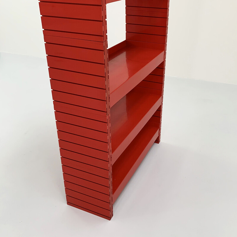 Mid century red "Sergesto" bookcase by Sergio Mazza for Artemide, 1970s
