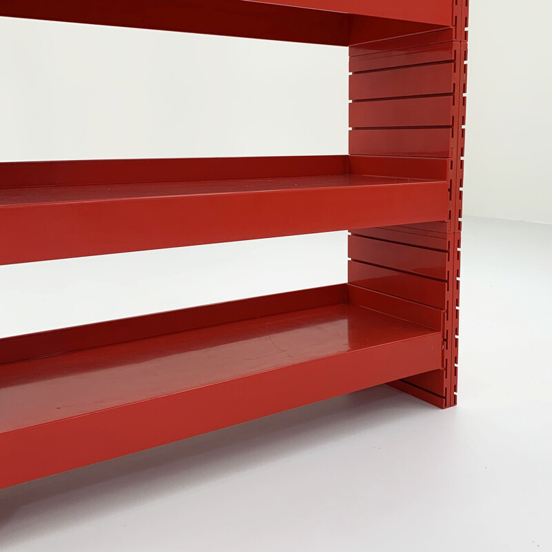 Mid century red "Sergesto" bookcase by Sergio Mazza for Artemide, 1970s