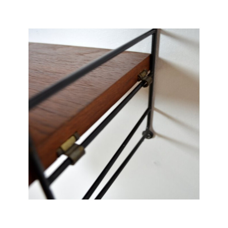 Large teak String shelf, Nisse STRINNING - 1960s