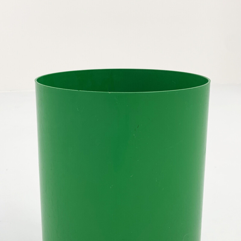 Green vintage umbrella stand model 4670 by Gino Colombini for Kartell, 1970s