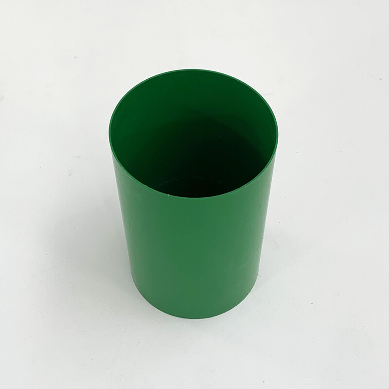 Green vintage umbrella stand model 4670 by Gino Colombini for Kartell, 1970s