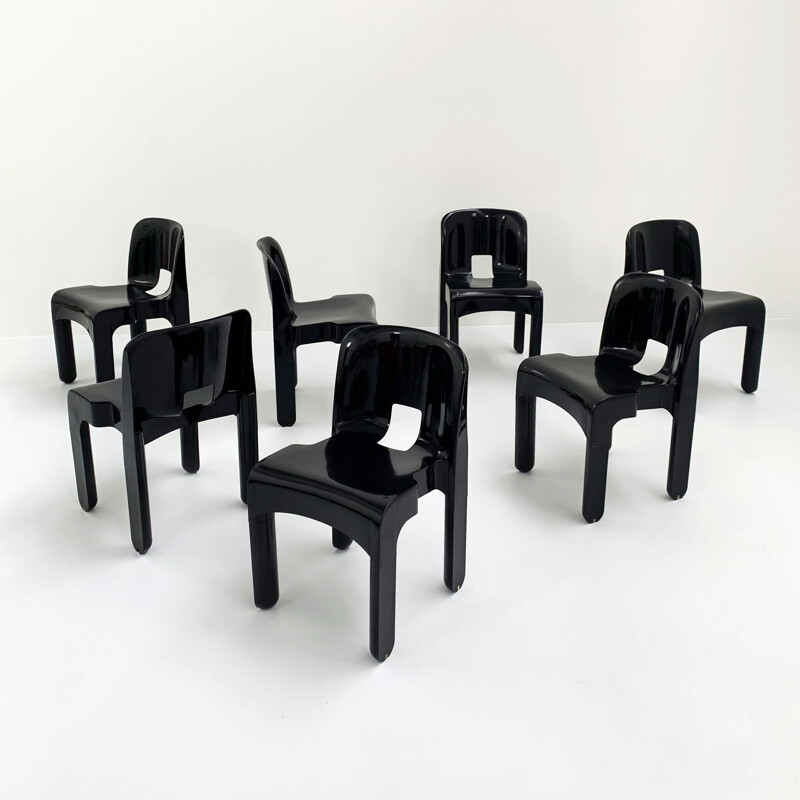 Black vintage model 4867 Universale chair by Joe Colombo for Kartell, 1970s