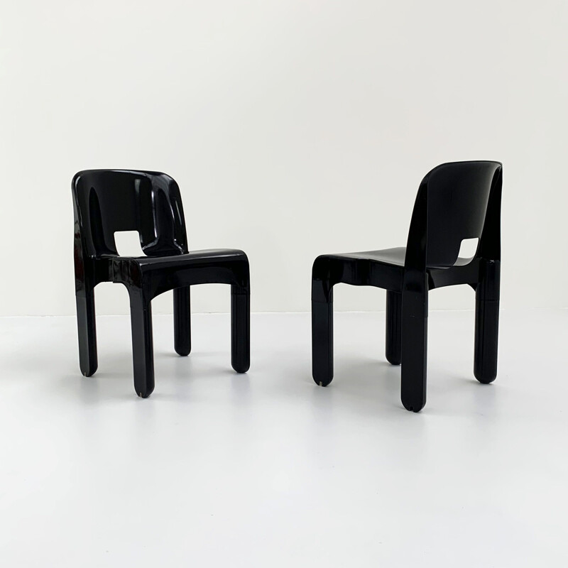 Black vintage model 4867 Universale chair by Joe Colombo for Kartell, 1970s