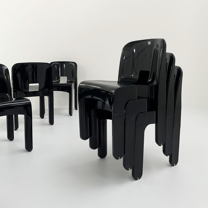 Black vintage model 4867 Universale chair by Joe Colombo for Kartell, 1970s