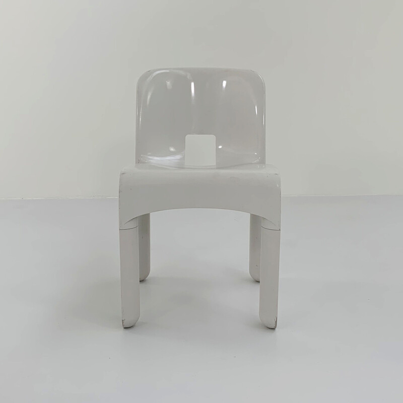 Vintage white model 4867 Universale chair by Joe Colombo for Kartell, 1970s