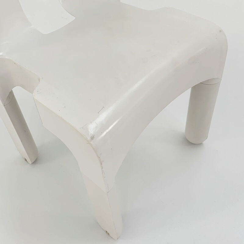 Vintage white model 4867 Universale chair by Joe Colombo for Kartell, 1970s