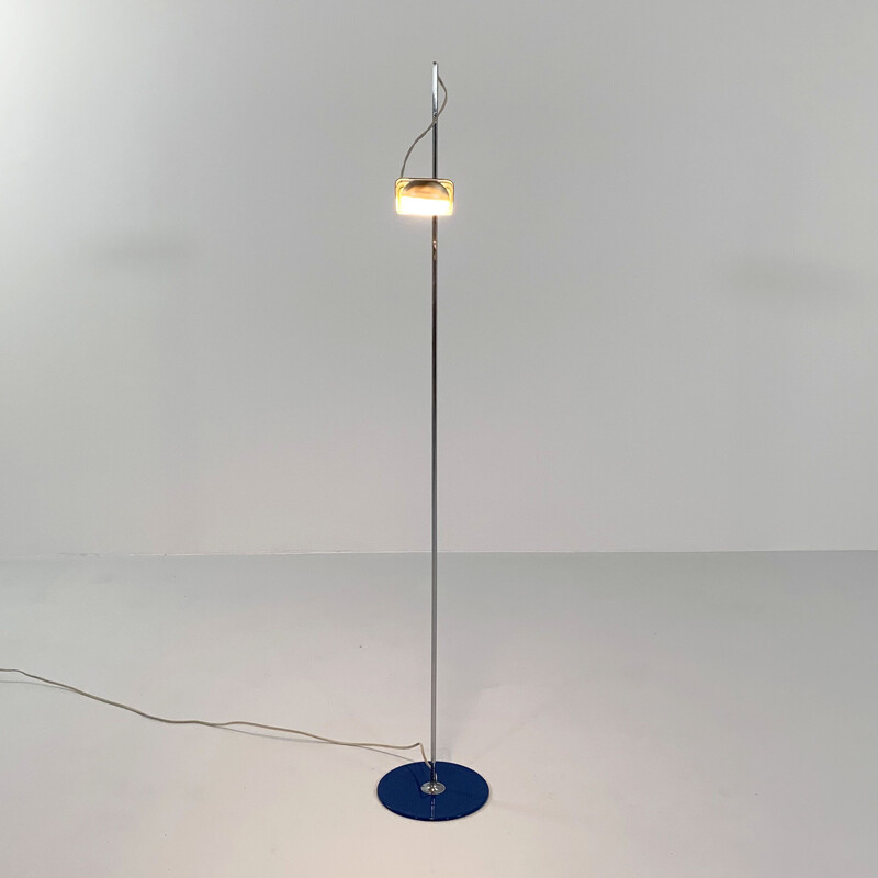 Blue vintage Spider floor lamp by Joe Colombo for Oluce, 1960s