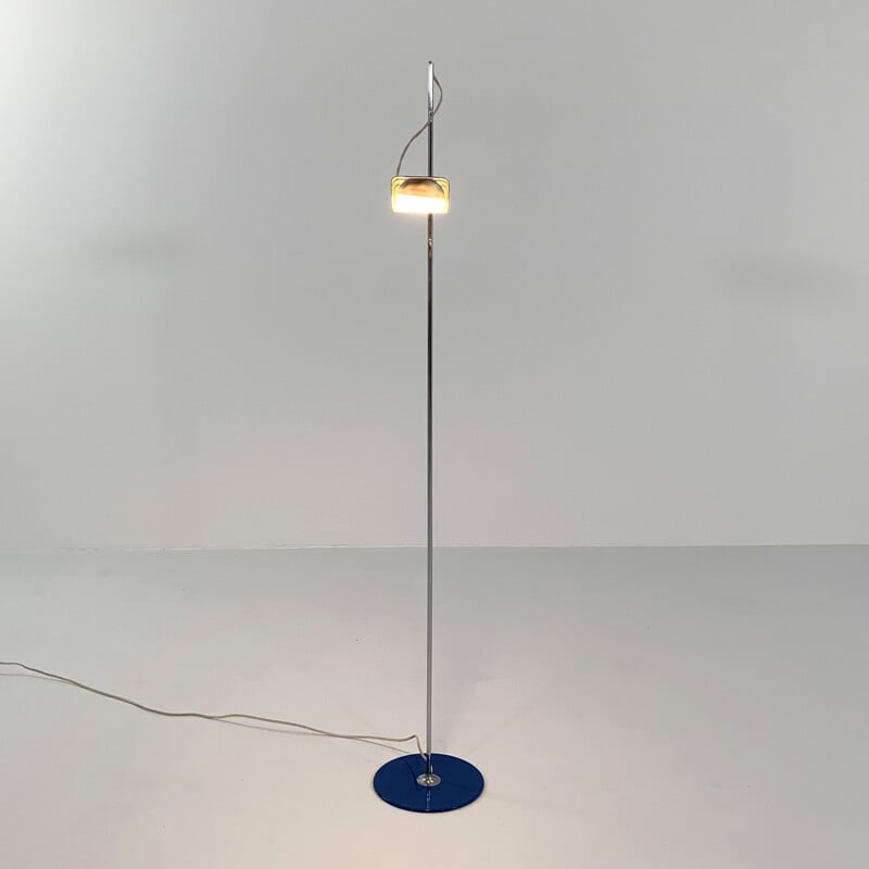 Blue vintage Spider floor lamp by Joe Colombo for Oluce, 1960s