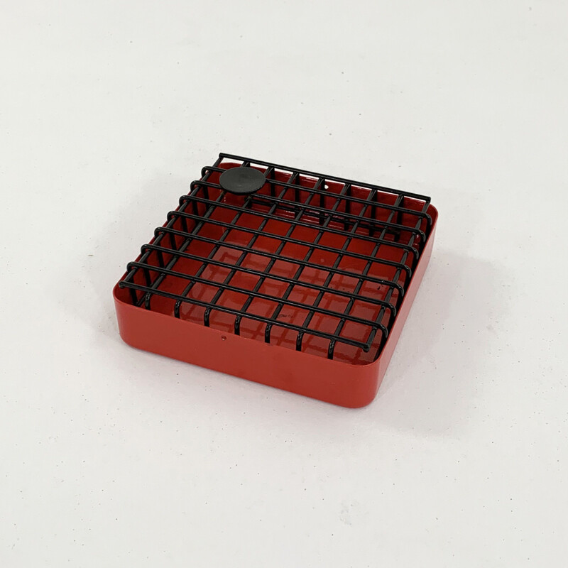 Vintage geometric metal wire ashtray, 1980s