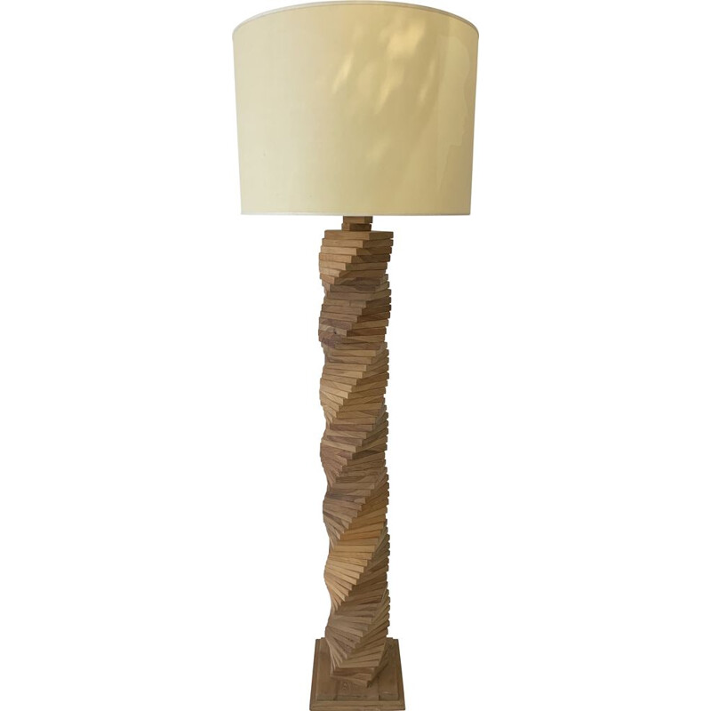 Vintage-Stehlampe aus Holz von Mario Ceroli, Italien 1970
