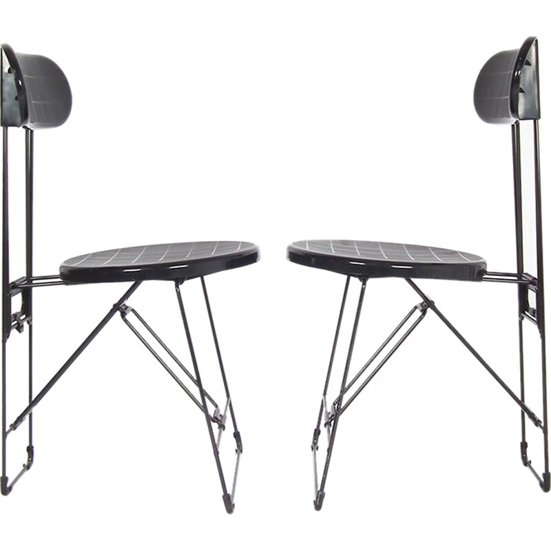 Magis "Cricket" folding chair in black lacquered metal, Andries VAN ONCK & Kazuma YAMAGUCHI - 1980s