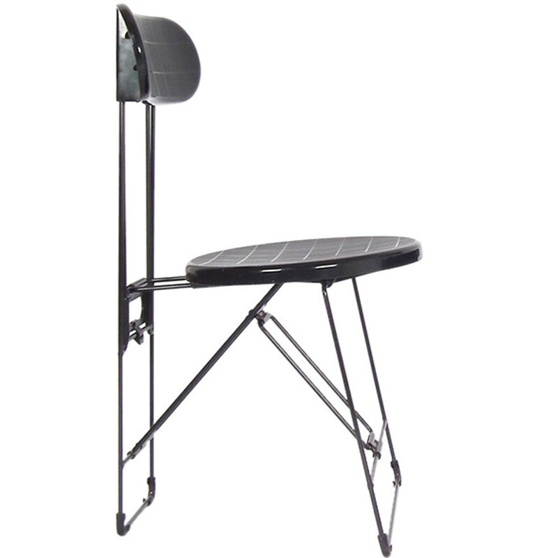 Magis "Cricket" folding chair in black lacquered metal, Andries VAN ONCK & Kazuma YAMAGUCHI - 1980s