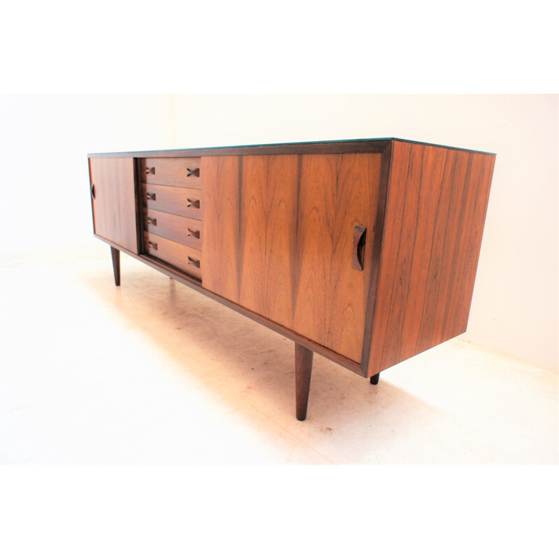 Vintage rosewood sideboard with two sliding doors and 4 drawers by Clausen and Son