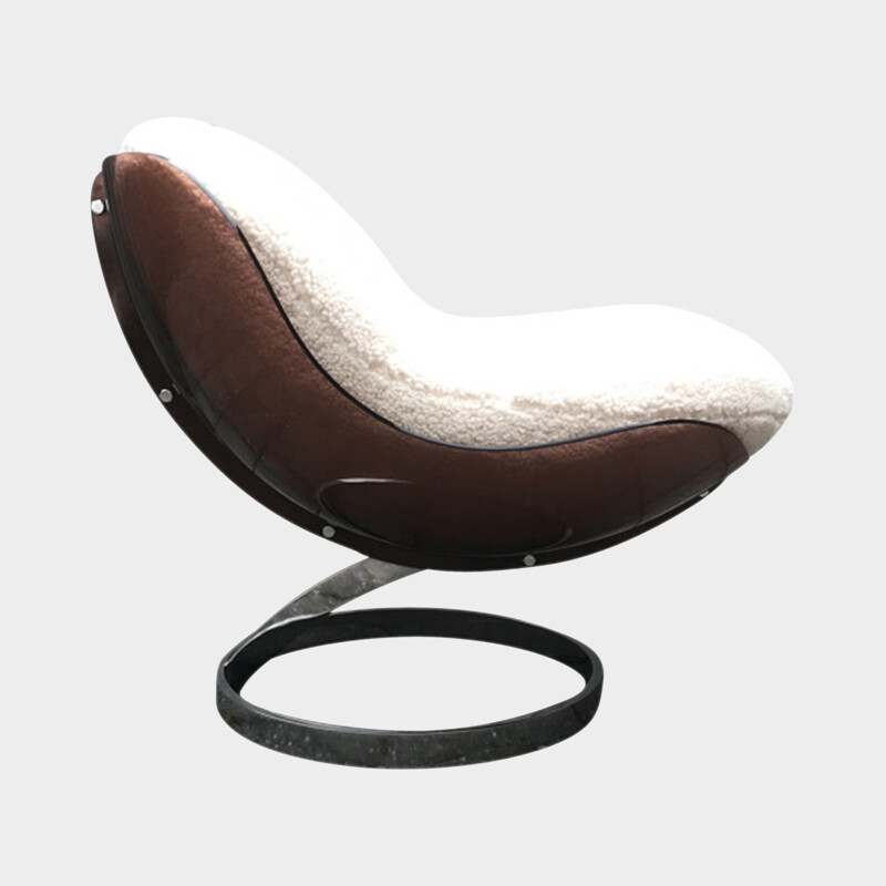 Mid century sphere armchair by Boris Tabacoff for Mobilier Modulaire Moderne, 1970s