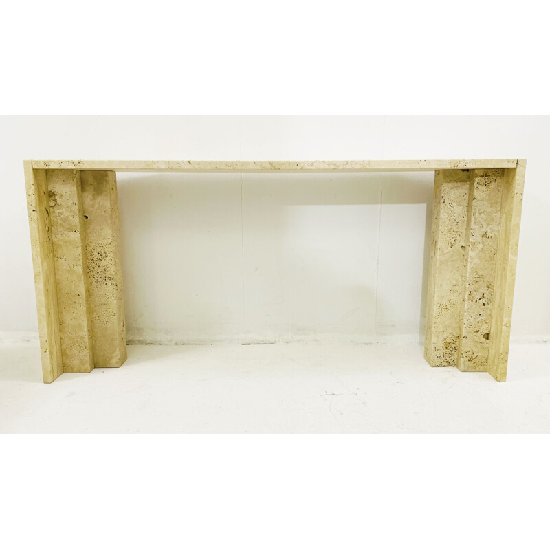 Mid-century travertine console, Italy 1970s