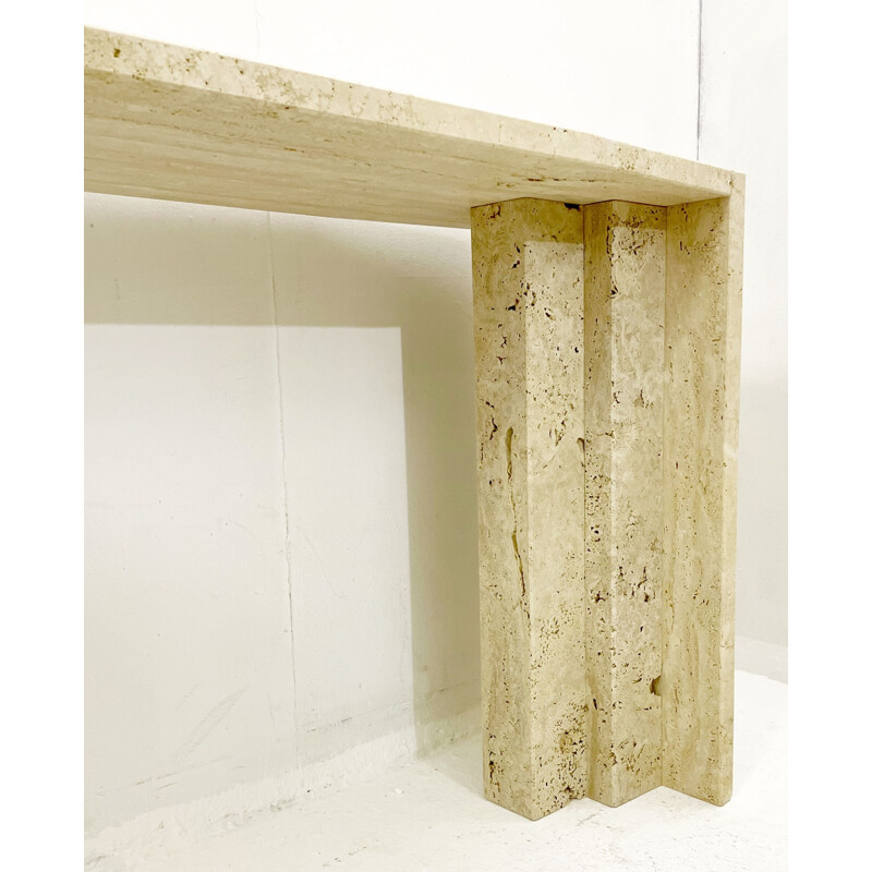 Mid-century travertine console, Italy 1970s