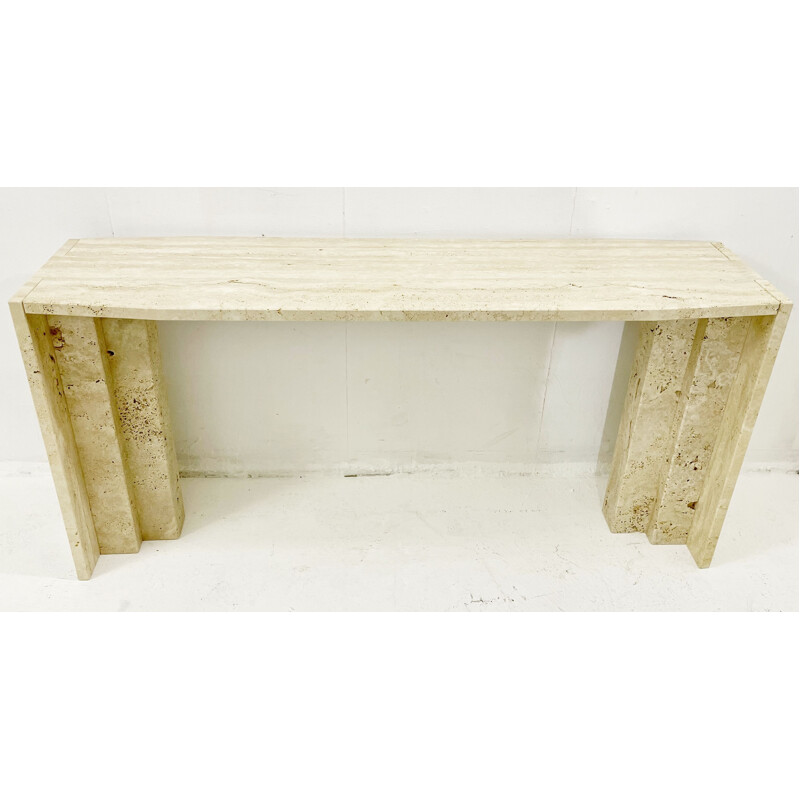 Mid-century travertine console, Italy 1970s