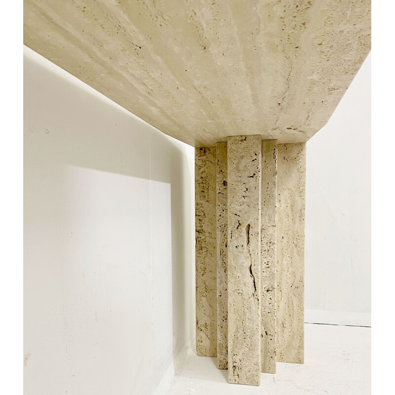 Mid-century travertine console, Italy 1970s