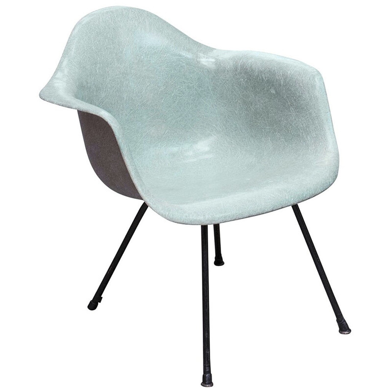 Herman Miller "LAX" armchair in seafoam green fiberglass, Charles & Ray EAMES - 1950s