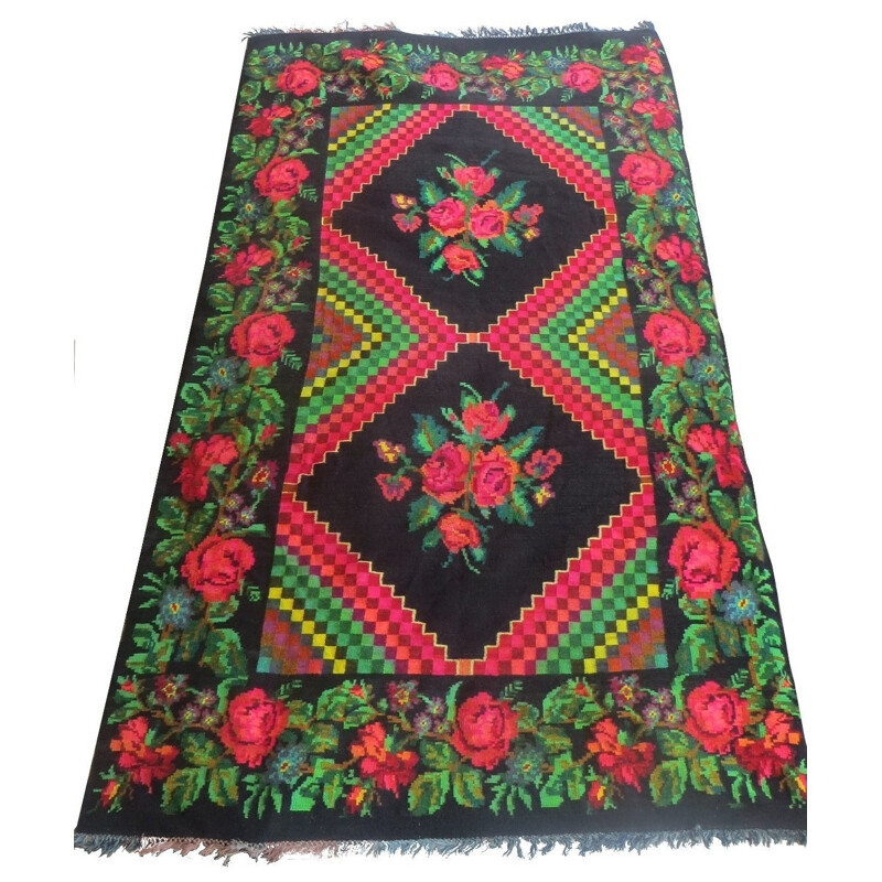 Vintage Kilim rug in wool - 1970s