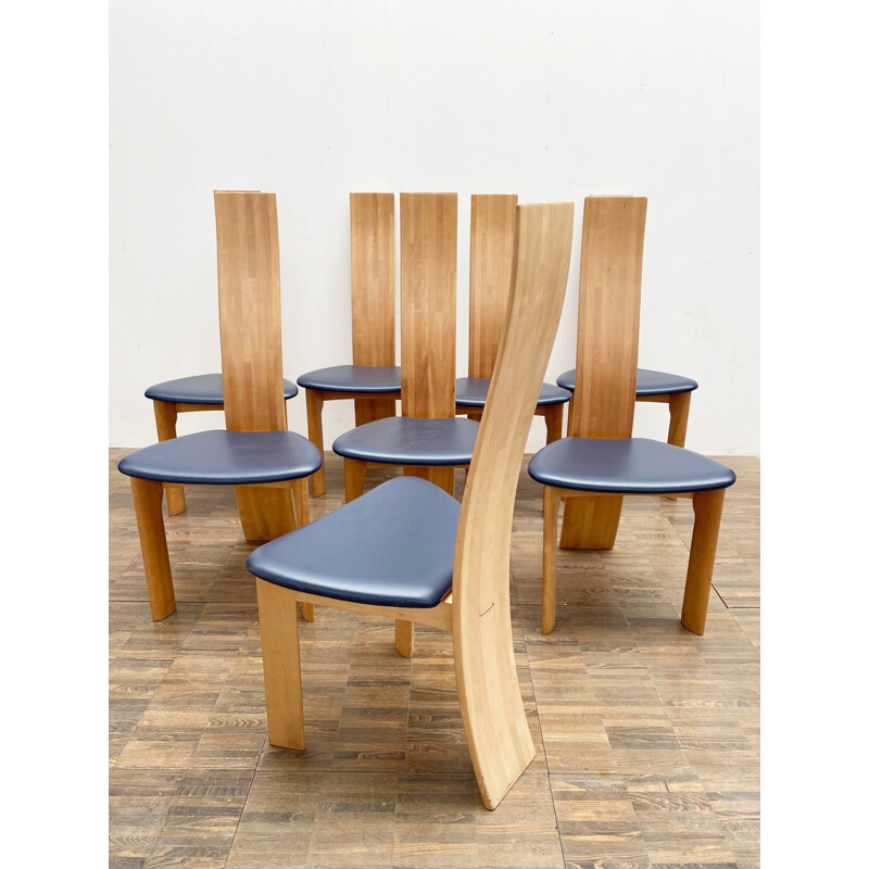 Ensemble de 8 chaises vintage modèle "Iris" par Van Den Berghe Pauvers, Belgique 1960