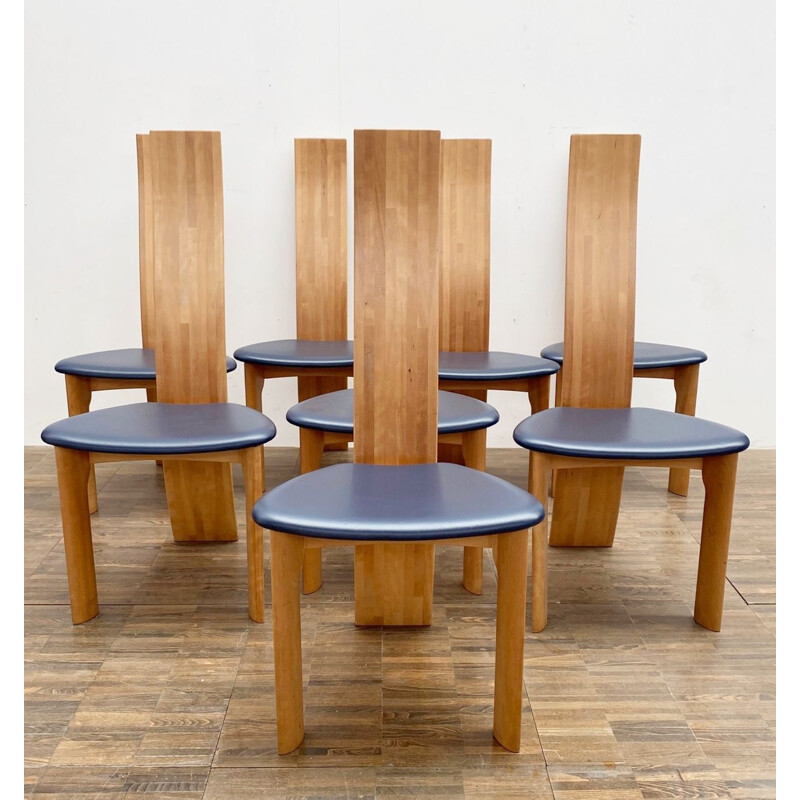 Set of 8 vintage dining chairs model "Iris" by Van Den Berghe Pauvers, Belgium 1960s