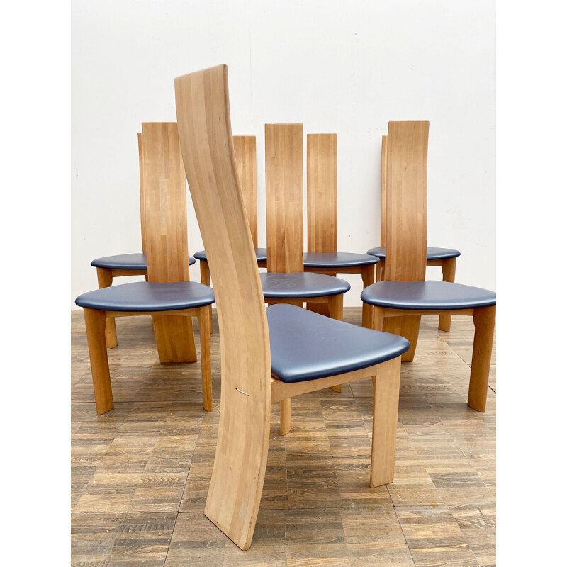 Ensemble de 8 chaises vintage modèle "Iris" par Van Den Berghe Pauvers, Belgique 1960