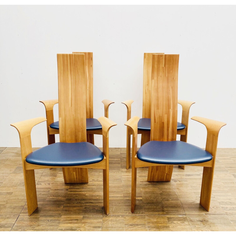 Ensemble de 4 fauteuils vintage modèle "Iris" par Van Den Berghe Pauvers, Belgique 1960