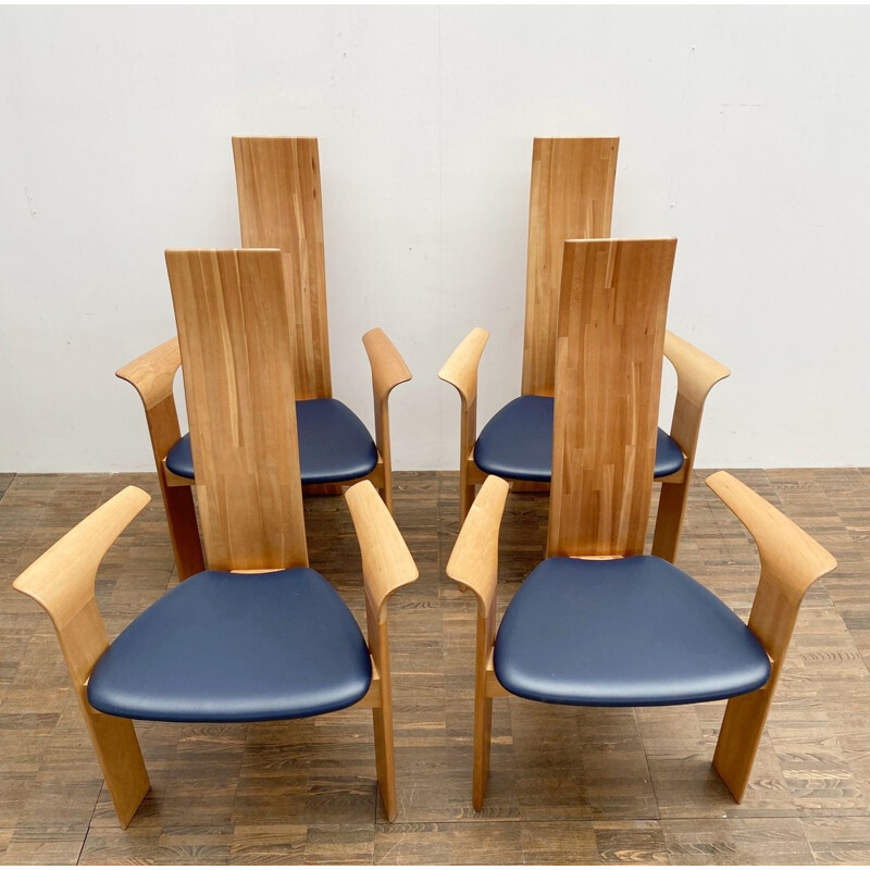 Set of 4 vintage armchairs model "Iris" by Van Den Berghe Pauvers, Belgium 1960s