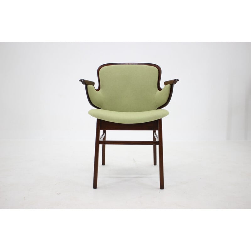 Vintage beechwood shell armchair by Hans Olsen for Bramin Mobler, Denmark 1950s