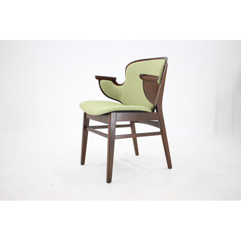 Vintage beechwood shell armchair by Hans Olsen for Bramin Mobler, Denmark 1950s