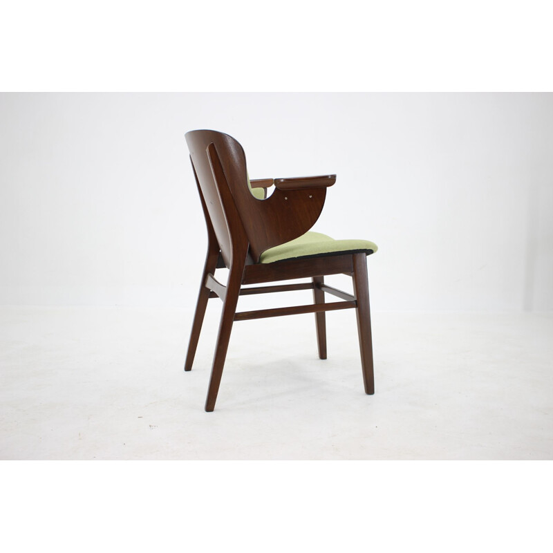 Vintage beechwood shell armchair by Hans Olsen for Bramin Mobler, Denmark 1950s