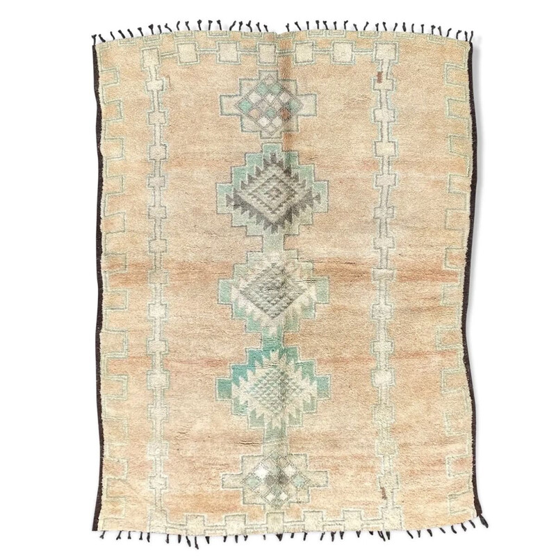 Vintage Berber boujaad handmade wool rug, 1980